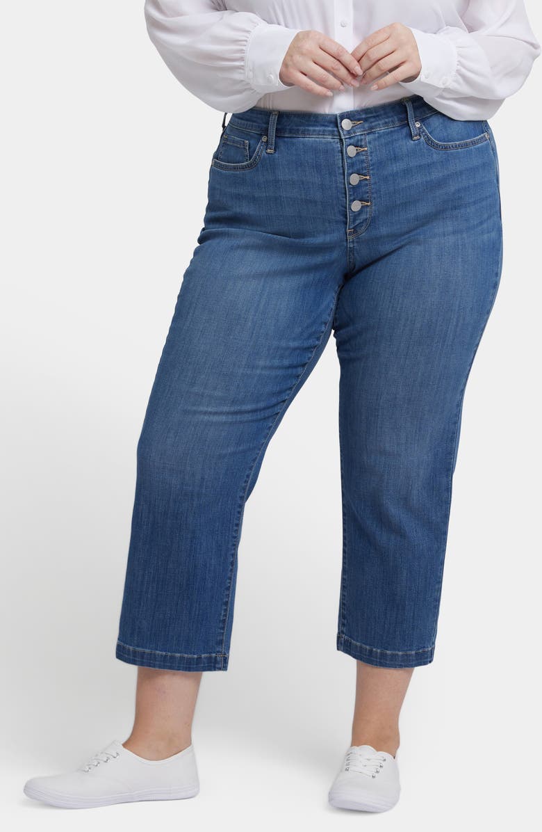 NYDJ Piper Crop Button Fly Straight Leg Jeans, Main, color, Costa Brava