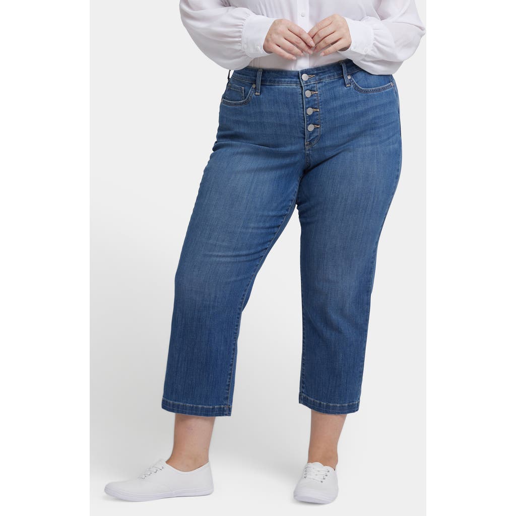 Nydj Piper Crop Button Fly Straight Leg Jeans In Costa Brava