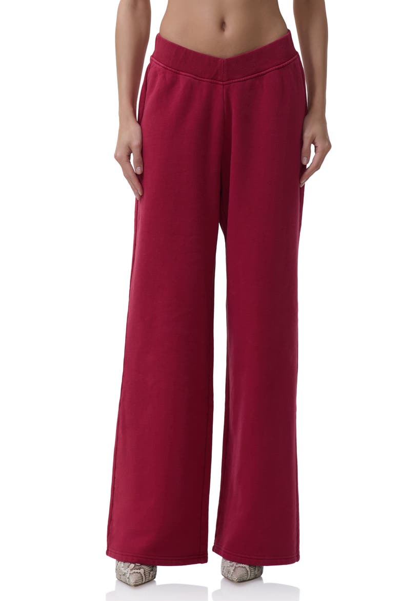 Dustin V-Waist Wide Leg Sweatpants, Main, color, RIO RED
