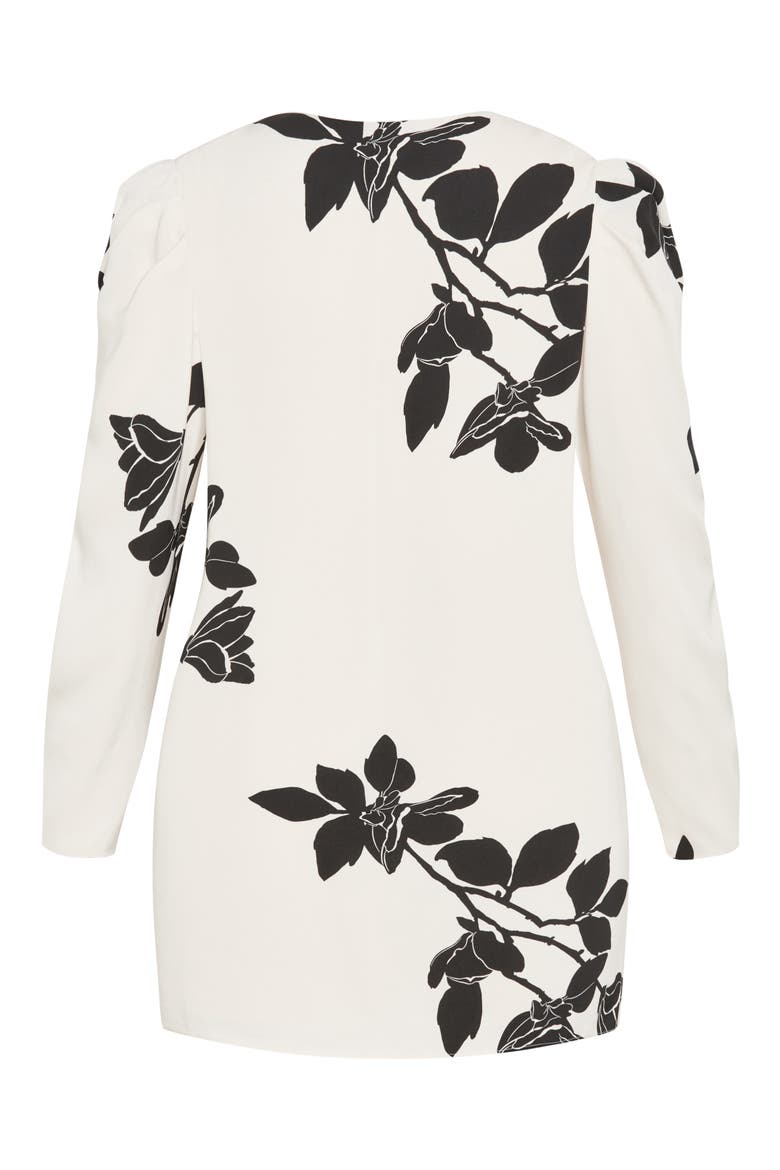 Katalina Floral Long Sleeve Minidress, Alternate, color, IVORY KATALINA