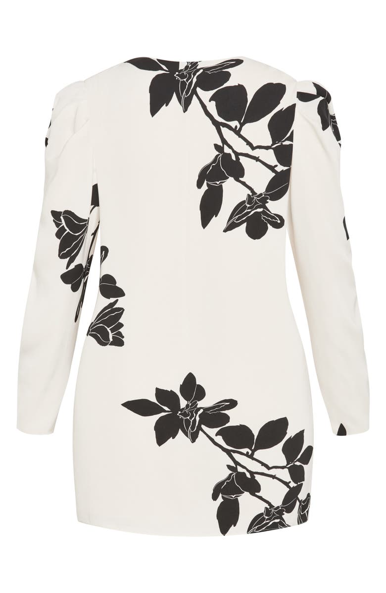 City Chic Katalina Floral Long Sleeve Minidress, Alternate, color,