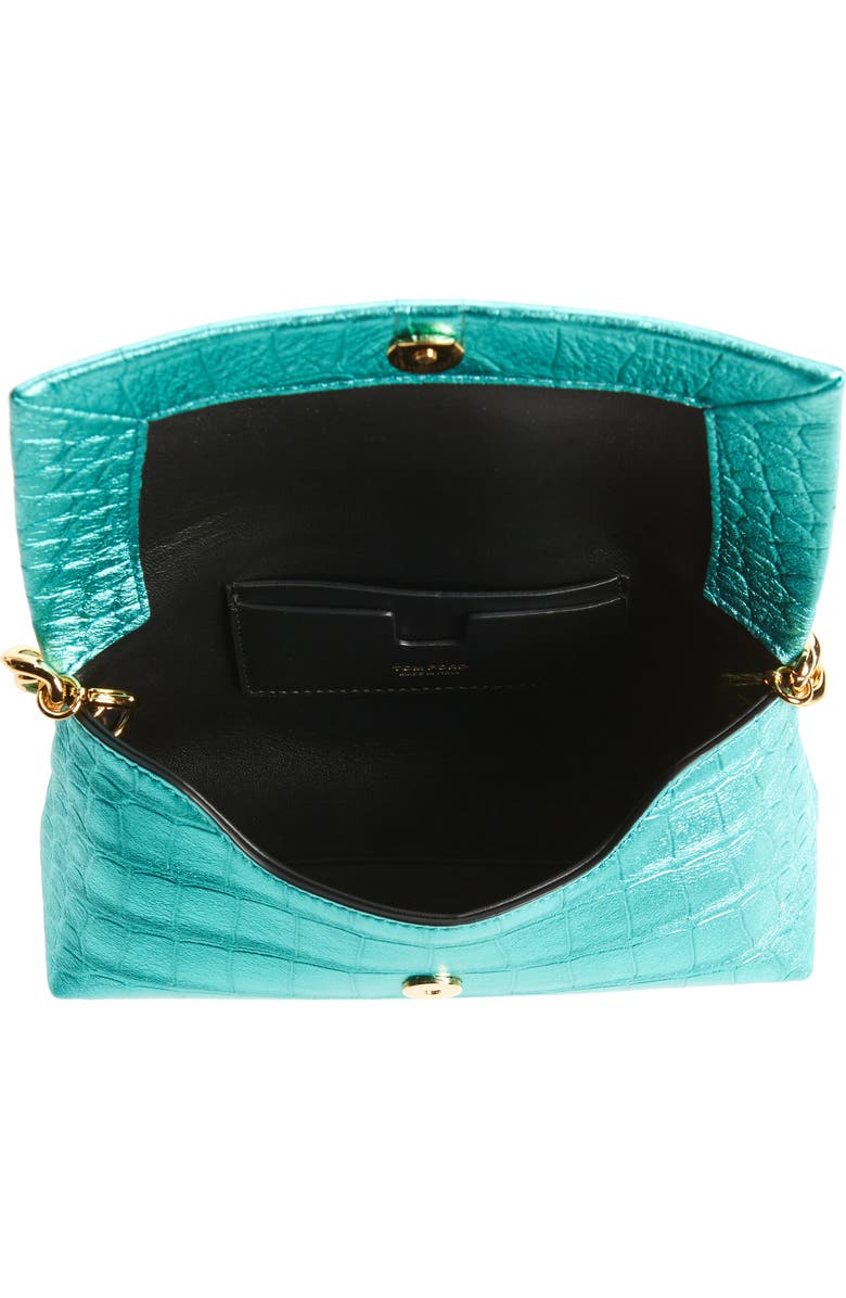 TOM FORD Mini Metallic Croc Embossed Leather Shoulder Bag, Alternate, color,
