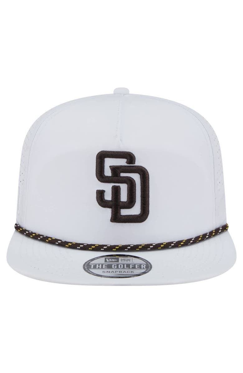 New Era Men's New Era White San Diego Padres Perforated Golfer Snapback Hat, Alternate, color, 