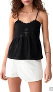 MANGO TEEN Embroidered Peplum Camisole