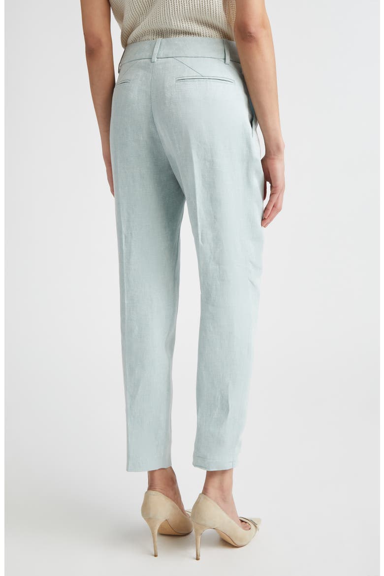 Slim Fit Linen Trousers, Alternate, color, JADE