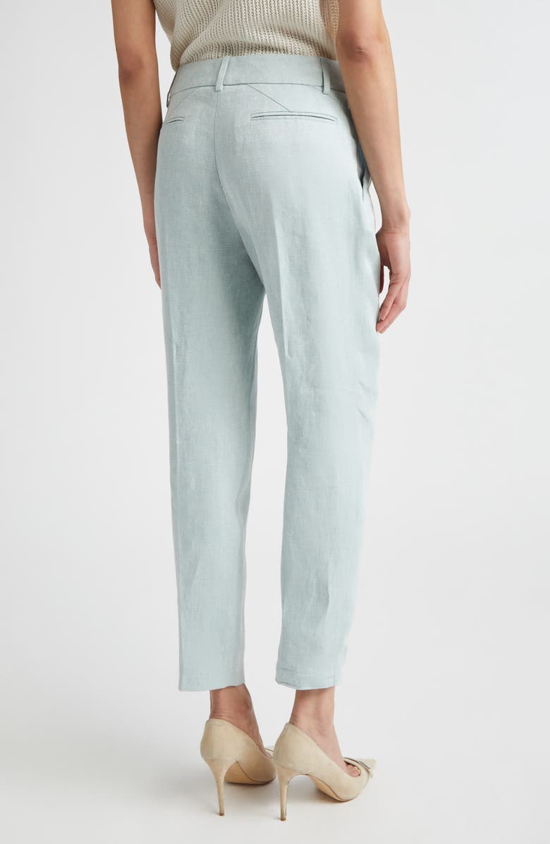 Eleventy Slim Fit Linen Trousers, Alternate, color, Jade
