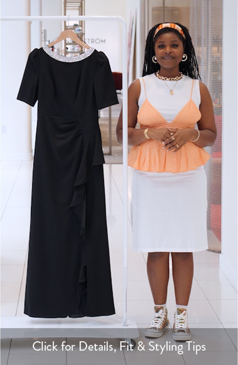 Embellished Neck A-Line Gown, sales video thumbnail