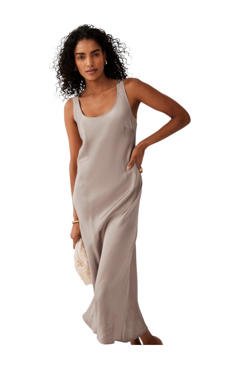 MINT VELVET Neutral Satin Slip Dress, Alternate, color,