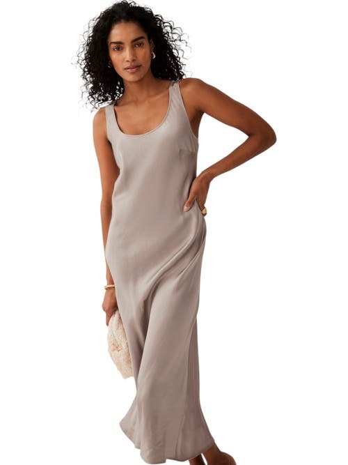 MINT VELVET MINT VELVET NEUTRAL SATIN SLIP DRESS