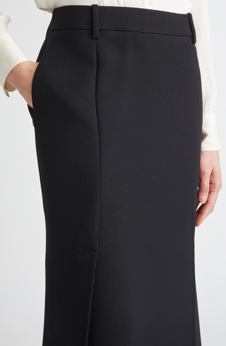 Akris Virgin Wool Double Face Pencil Skirt, Alternate, color, Black
