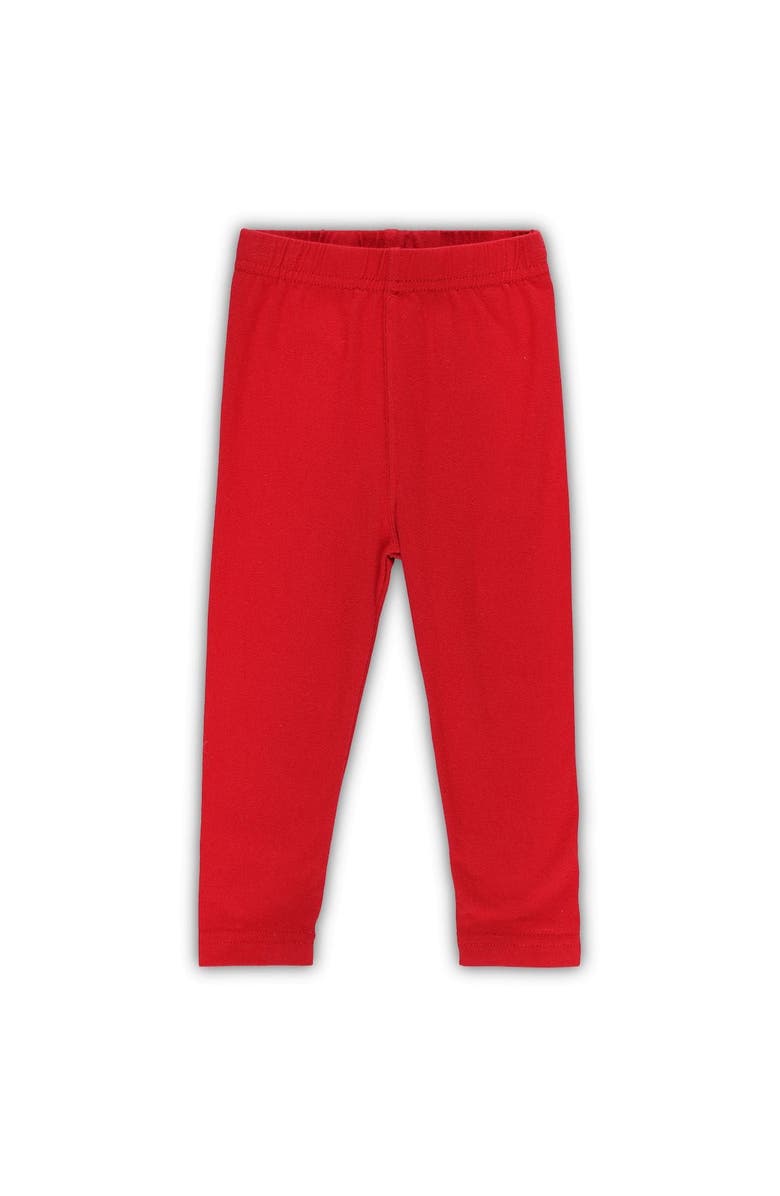 Wes & Willy Girls Infant Wes & Willy Cardinal/White Arkansas Razorbacks Balloon Raglan 3/4-Sleeve T-Shirt & Leggings Set, Alternate, color, Cardinal