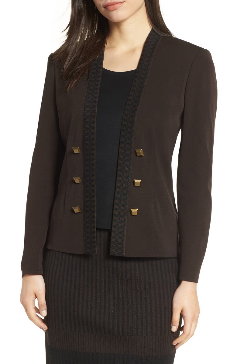 Ming Wang Button Detail Knit Jacket, Main, color,