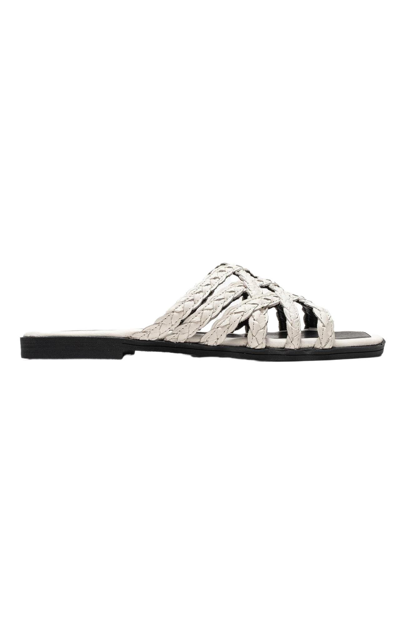 Alisha Leather Slide Sandal, Alternate, color, Light Beige Leather