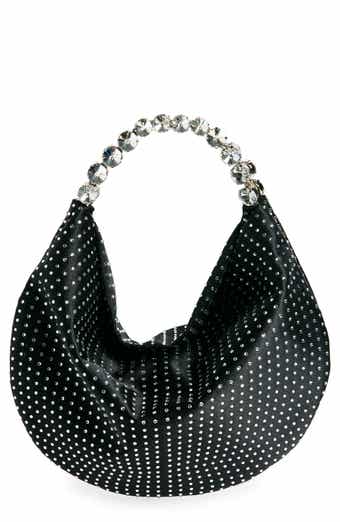 Mini Rhinestone Dotted Satin Hobo Bag
