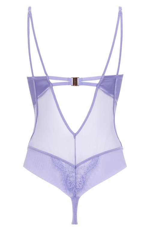 Hunkemoller Hunkemöller Charlie Mesh & Lace Bodysuit In Persian Violet