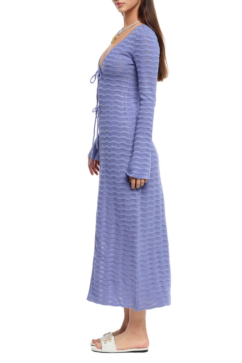 Mey Pointelle Cover-Up Cardigan, Alternate, color, BLUE