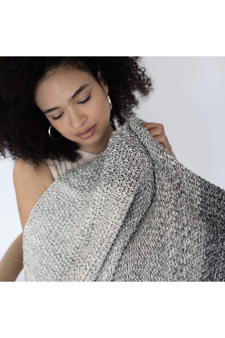 Zac Organic Cotton Throw Blanket, Alternate, color, Dark grey