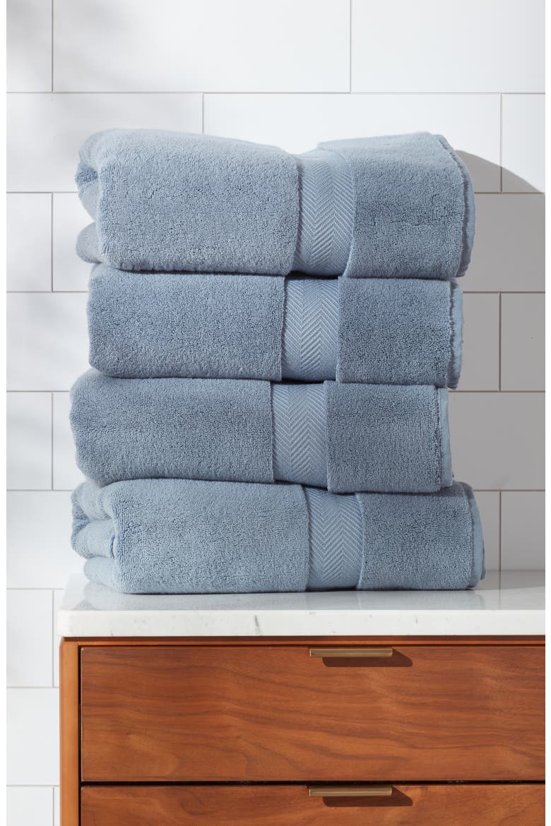 Organic Hydrocotton Set of 4 Bath Towels $140 Value, Alternate, color, BLUE CHIP