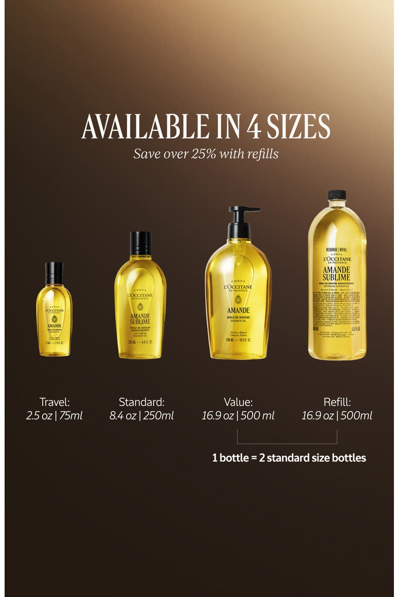Amande Sublime Softening Shower Oil, Alternate, color, BOTTLE
