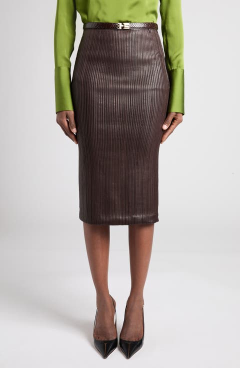 Leather Strips Tube Skirt