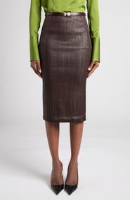 TOM FORD Leather Strips Tube Skirt