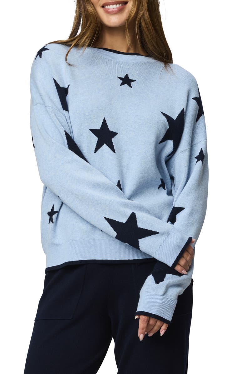 Splendid Silvie Star Sweater, Main, color, Sea Breeze Blue/ Navy