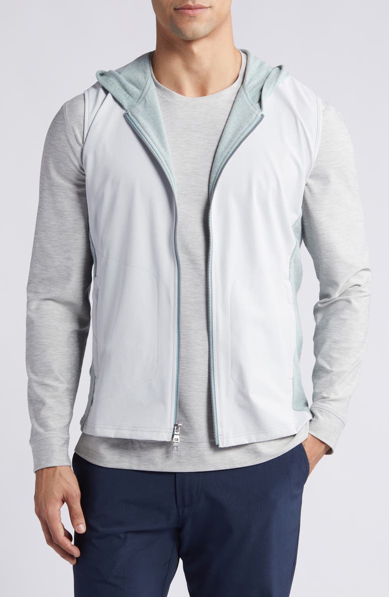 Peter Millar Crown Crafted Solstice Performance Hybrid Full Zip Hoodie Vest, Main, color, 