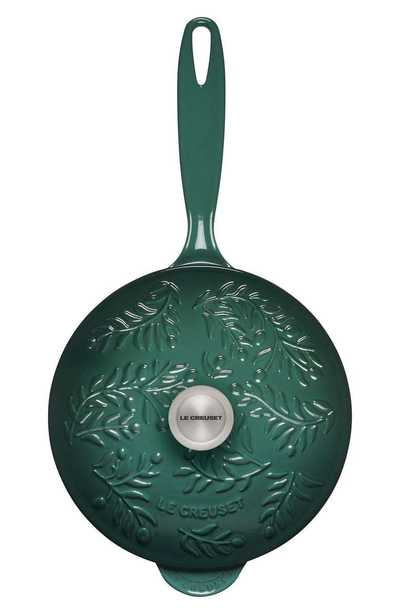 Le Creuset Olive Branch Enameled Cast Iron Saucier, Alternate, color,