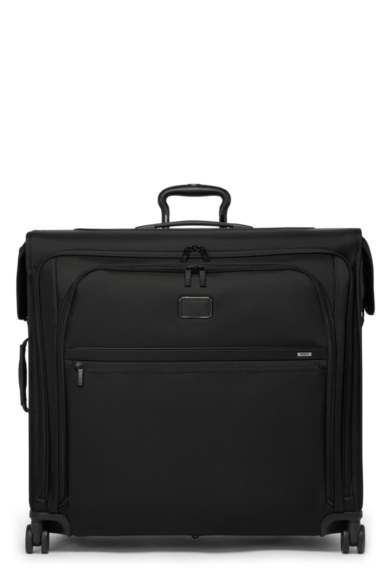 Alpha Large Checked Garment Bag, Main, color, BLACK