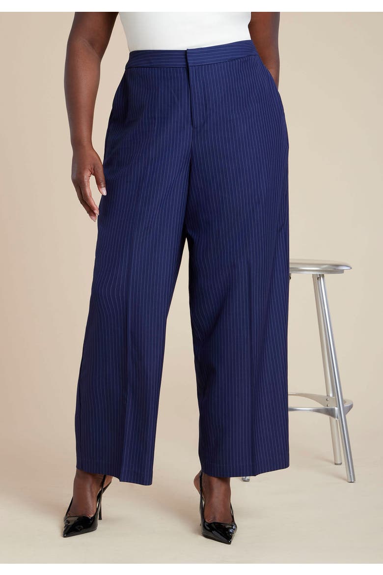 Pinstripe Trouser, Alternate, color, NAVY PINSTRIPE