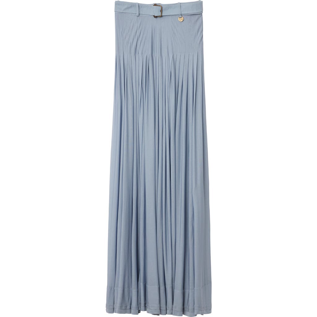 BURBERRY BURBERRY PLEATED CREPE JERSEY MAXI SKIRT