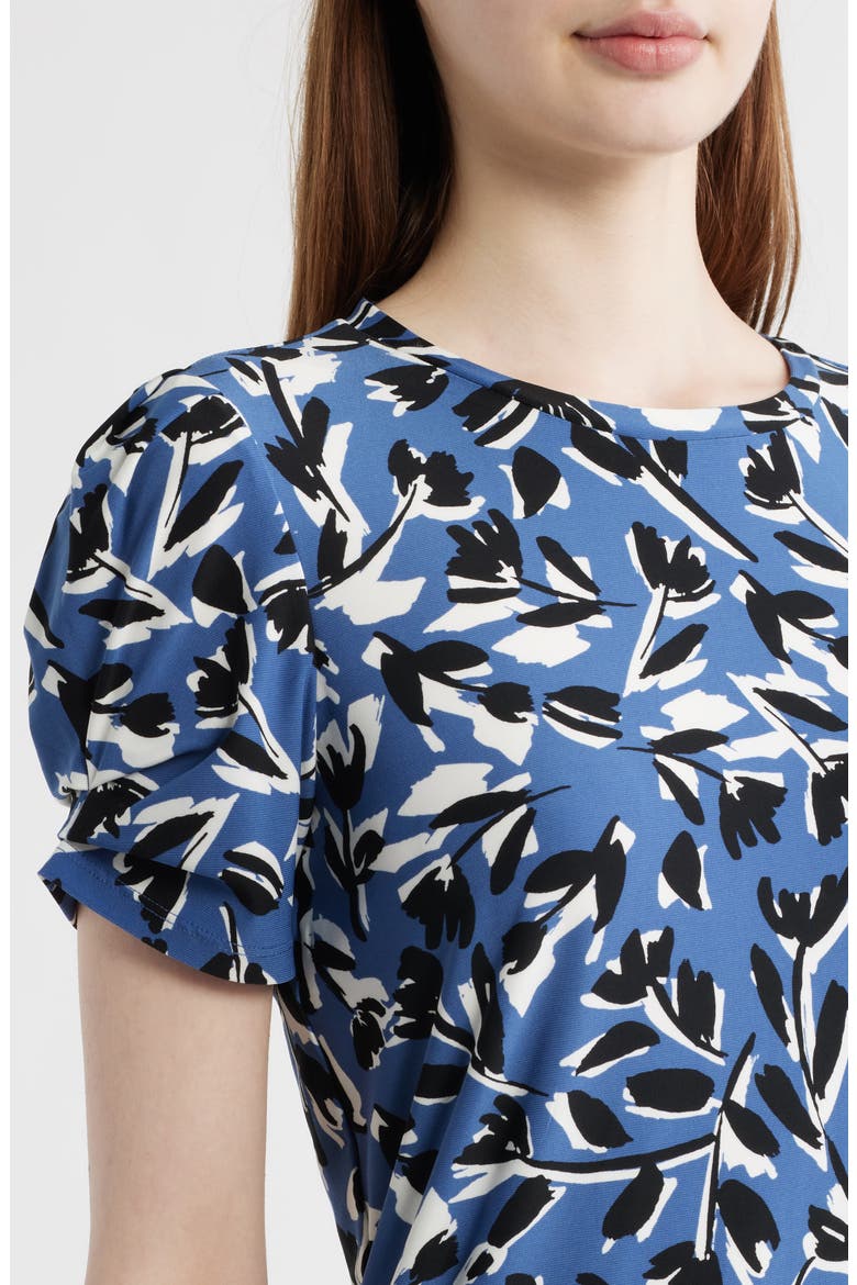 Floral Short Sleeve Top, Alternate, color, BLUE JAY MULTI