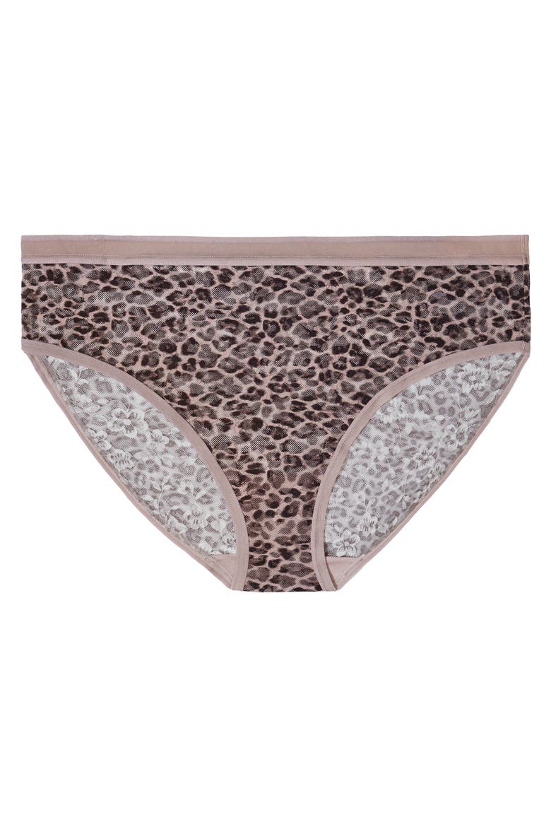 No-Show Lace High Cut Panties, Alternate, color, LEOPARD LUSH