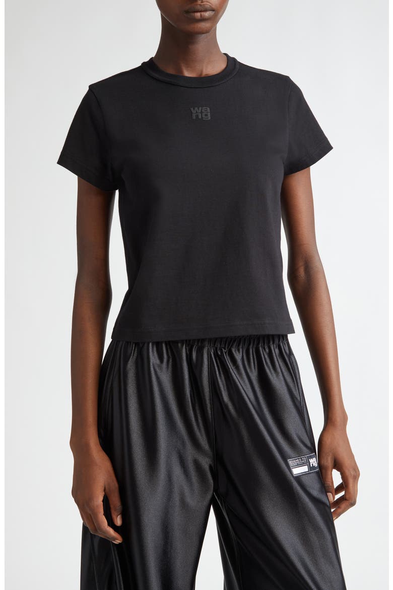 ♡*様 alexanderwang SHRUNKEN TEE W/PUFF LO Alexander Wang Puff Logo Shrunken Cotton Jersey T-Shirt (Women