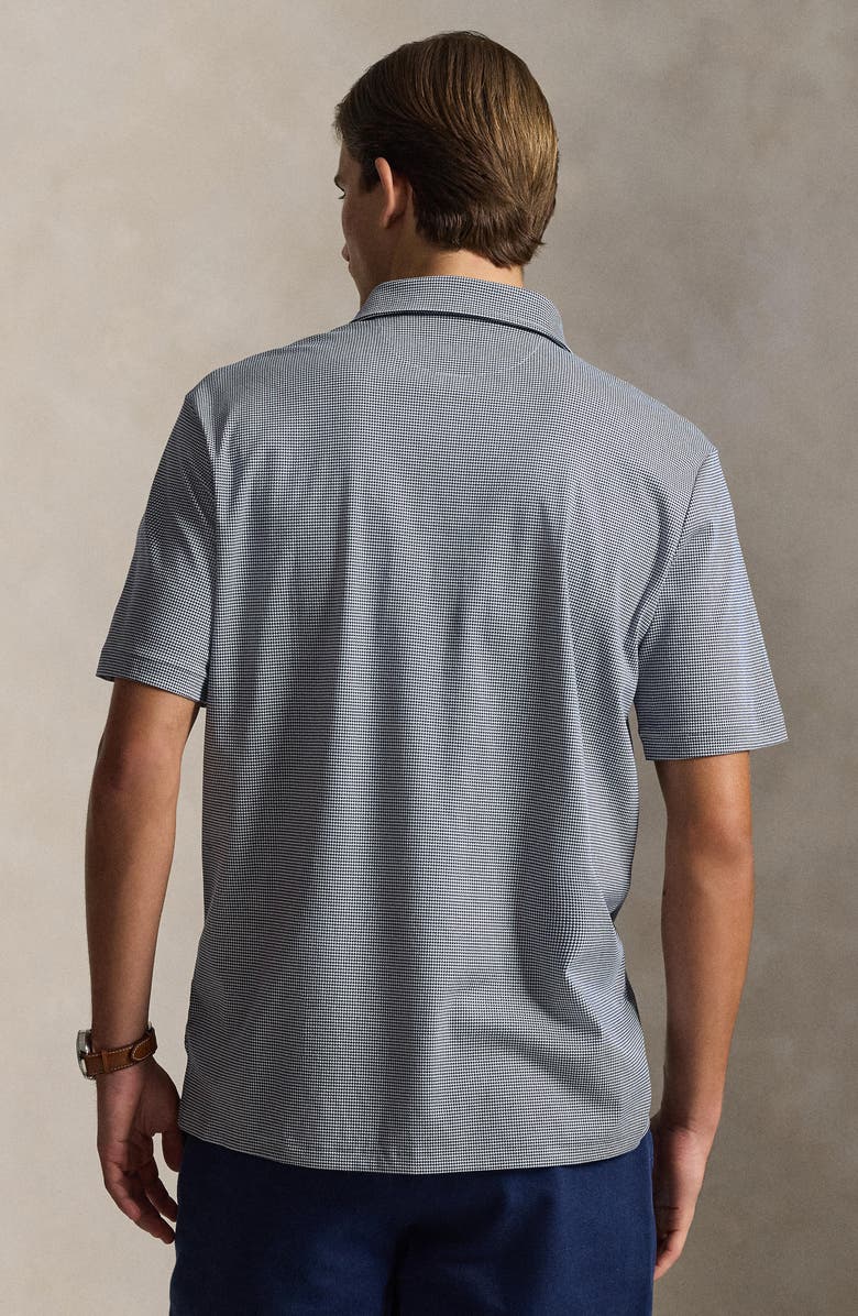 Polo Ralph Lauren Houndstooth Cotton Polo, Alternate, color, Fairway Hndstth- Newport Navy