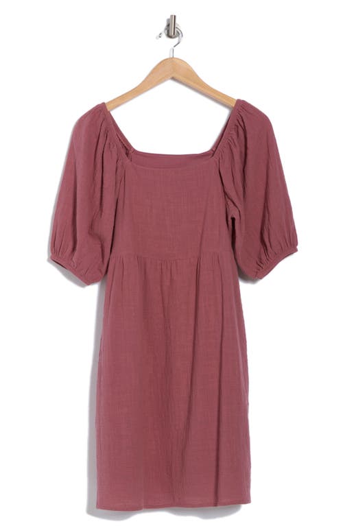 Shop Melrose And Market Puff Sleeve Textured Dress In Purple Plum