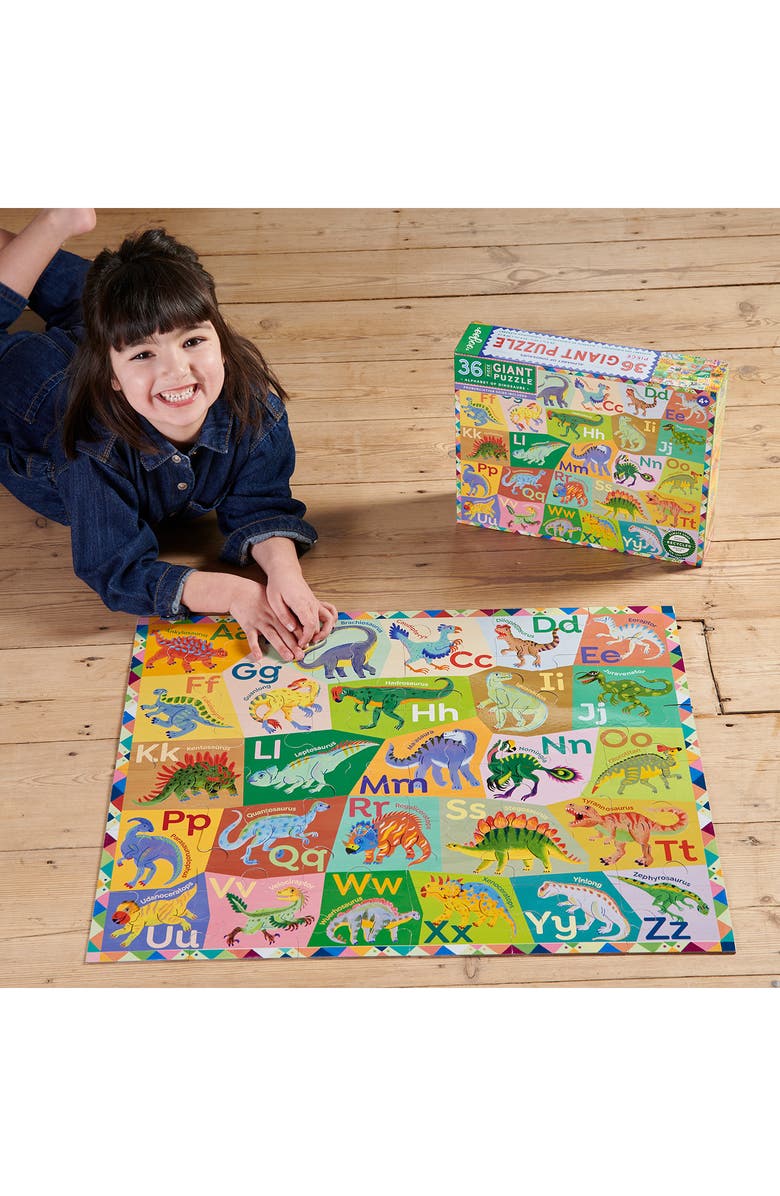eeBoo Alphabet of Dinosaurs 36-Piece Giant Puzzle, Alternate, color,