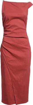 A.L.C. Lyra One-Shoulder Linen Blend Sheath Dress