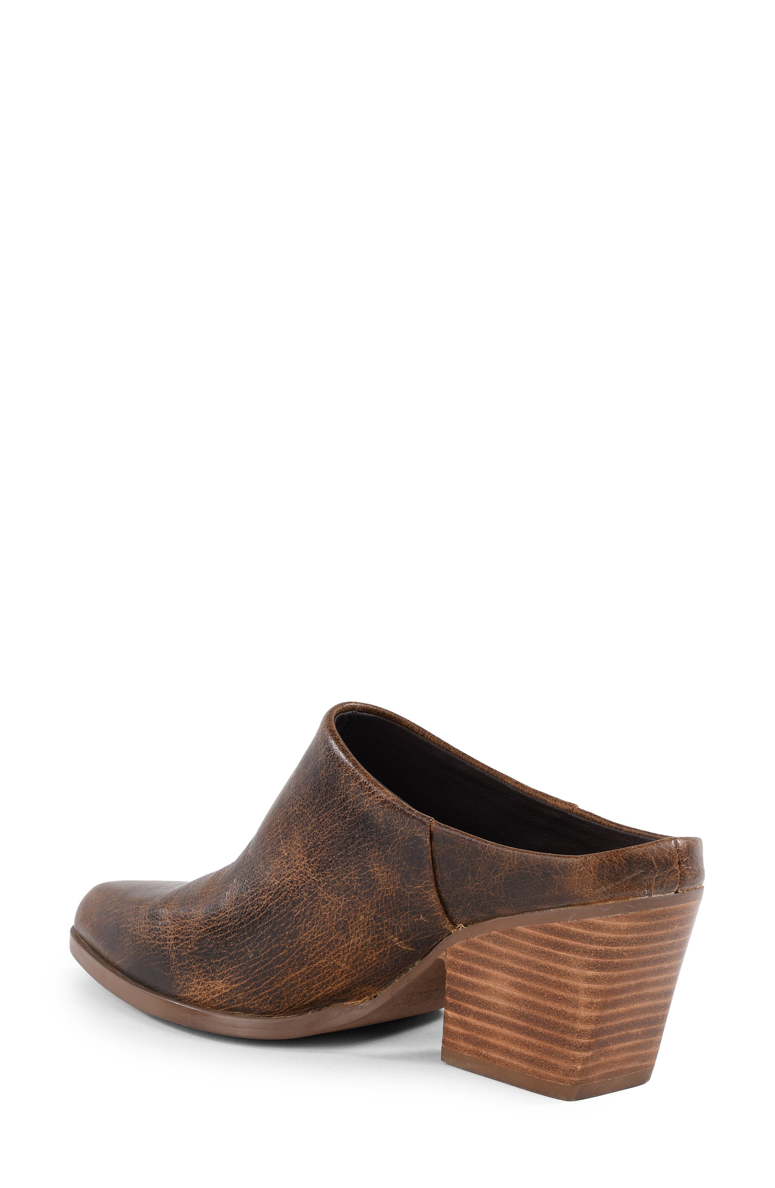 Morning Joe II Leather Heeled Mule, Alternate, color, BROWN