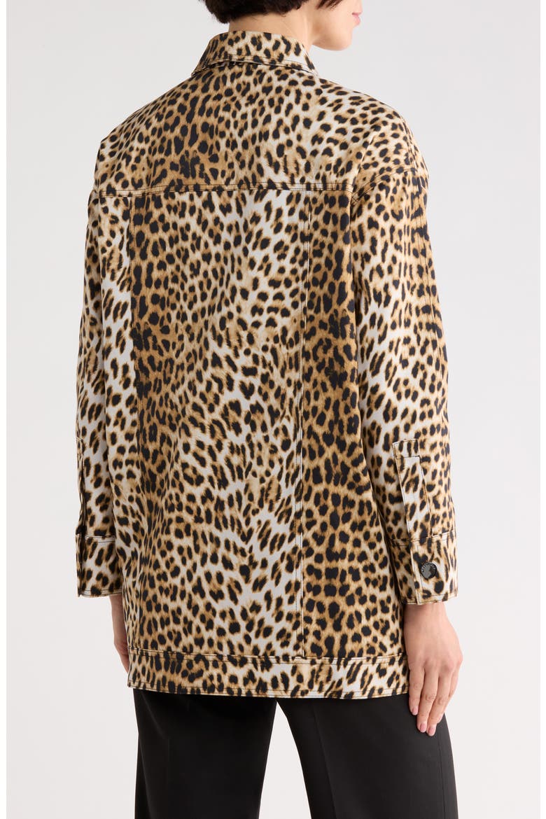 Leopard Print Cotton Jacket, Alternate, color, CAMEL