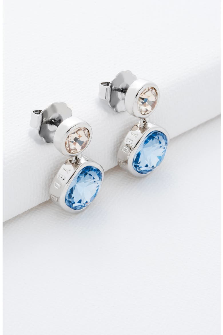 Craset Crystal Drop Earrings, Alternate, color, SILVER/ BLUE/ GOLDEN CRYSTAL