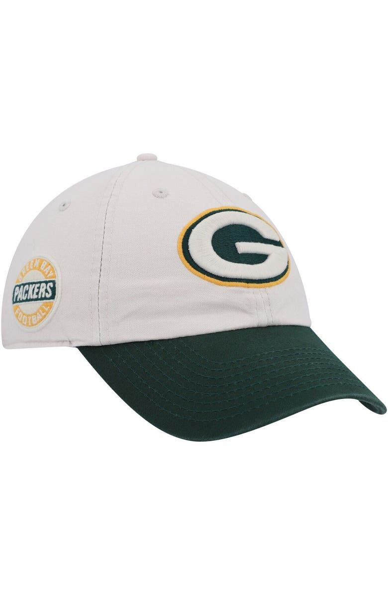 '47 Men's '47 Cream/Green Green Bay Packers Sidestep Clean Up Adjustable Hat, Main, color, 