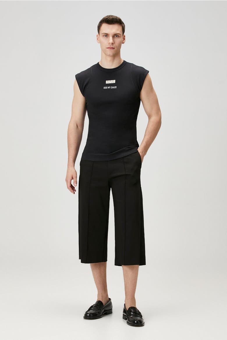 Rib Tank Top With Patch, Alternate, color, BLACK