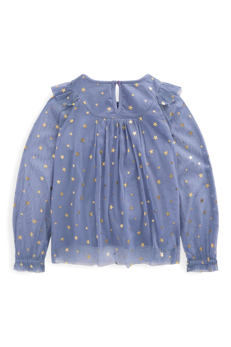 Kids' Foil Star Tulle Top, Alternate, color, STORMBOLT BLUE STARS