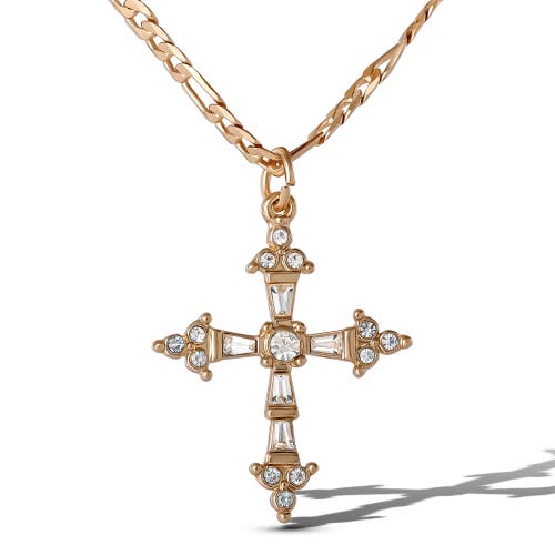 Jessica Simpson Layered Cross & Gem Necklace In Gold