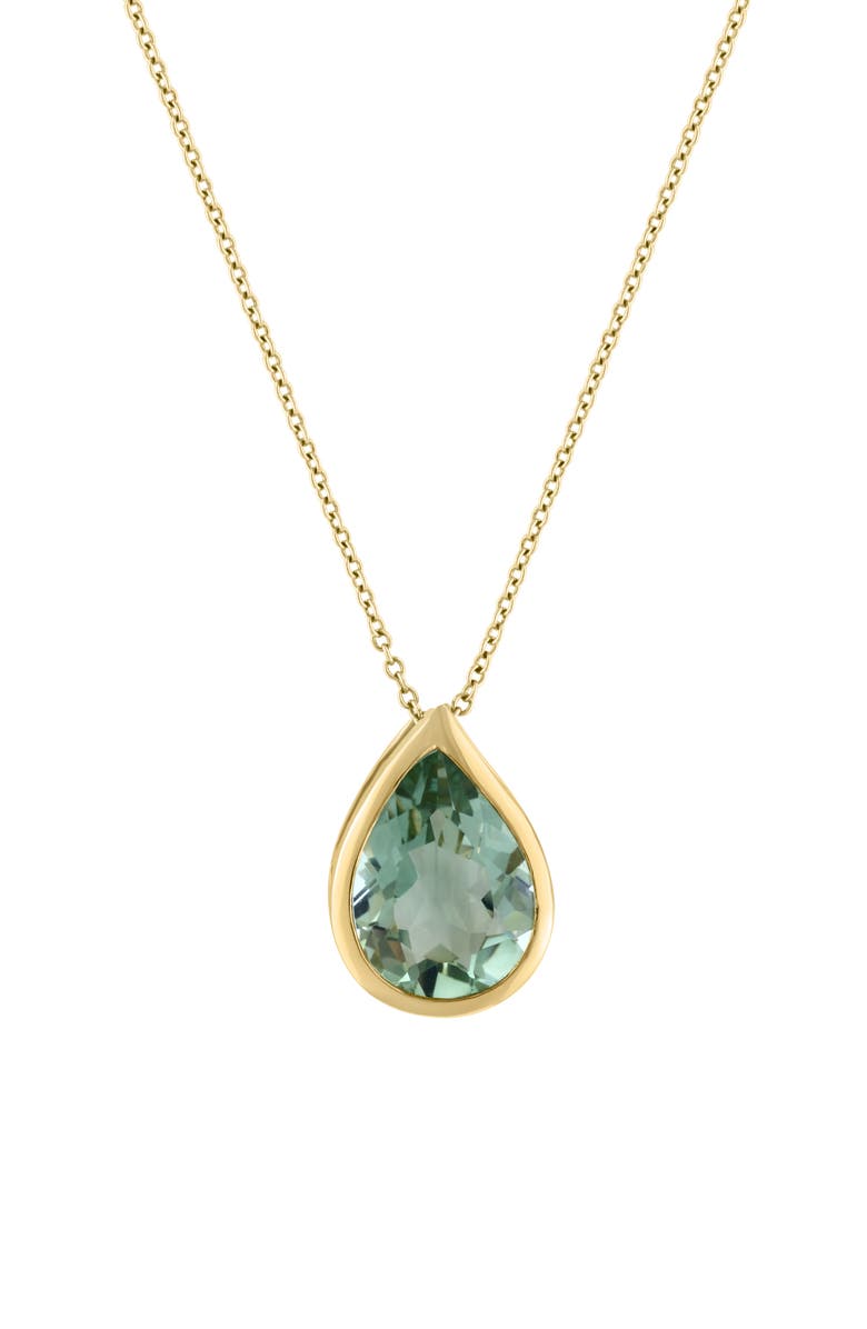 EFFY 14K Yellow Gold Green Amethyst Pendant Necklace, Main, color, 