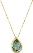 EFFY 14K Yellow Gold Green Amethyst Pendant Necklace