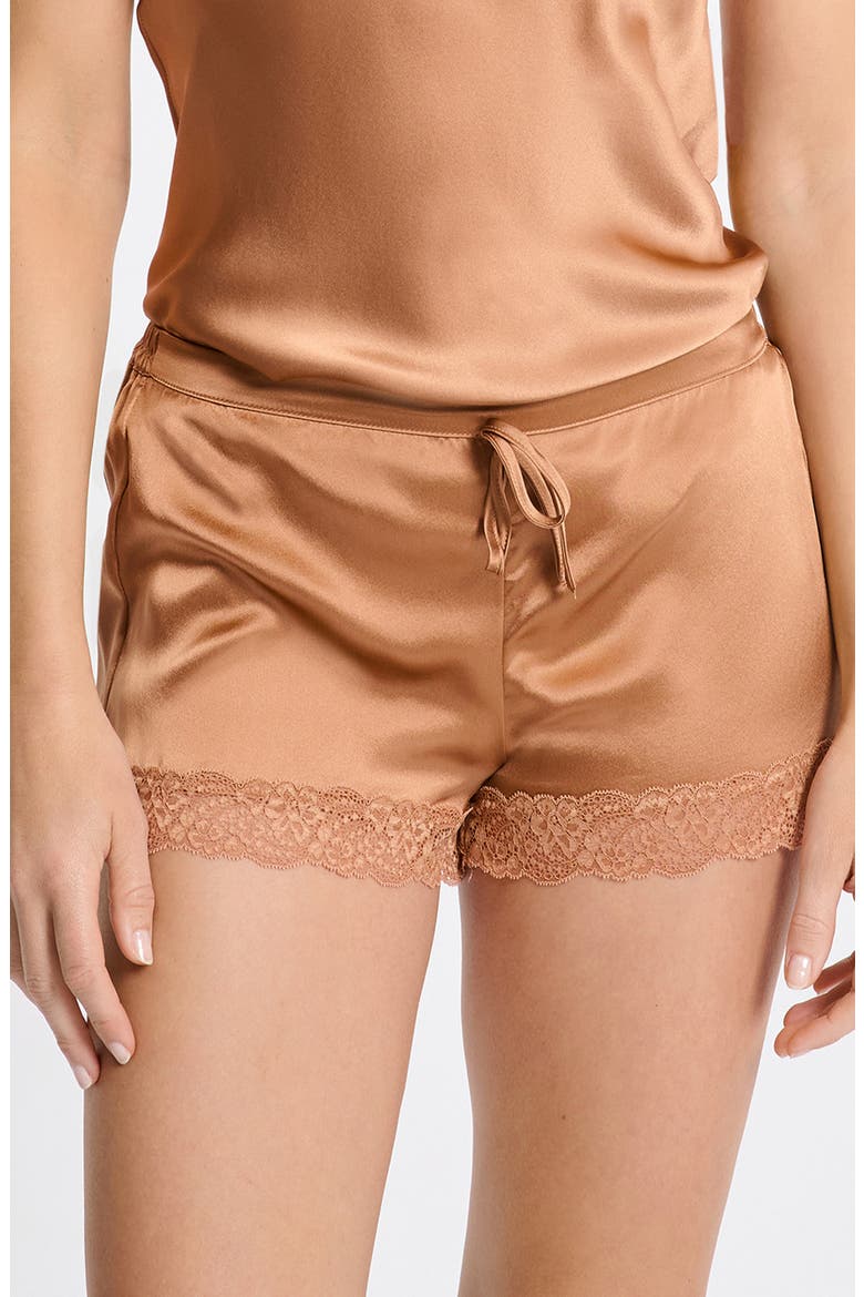 Milky Silk Pajama Shorts, Main, color, SABLE