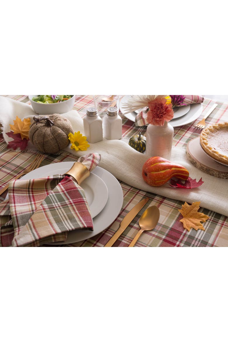 Give Thanks Plaid Tablecloth 70 Round, Alternate, color, Give Thanks