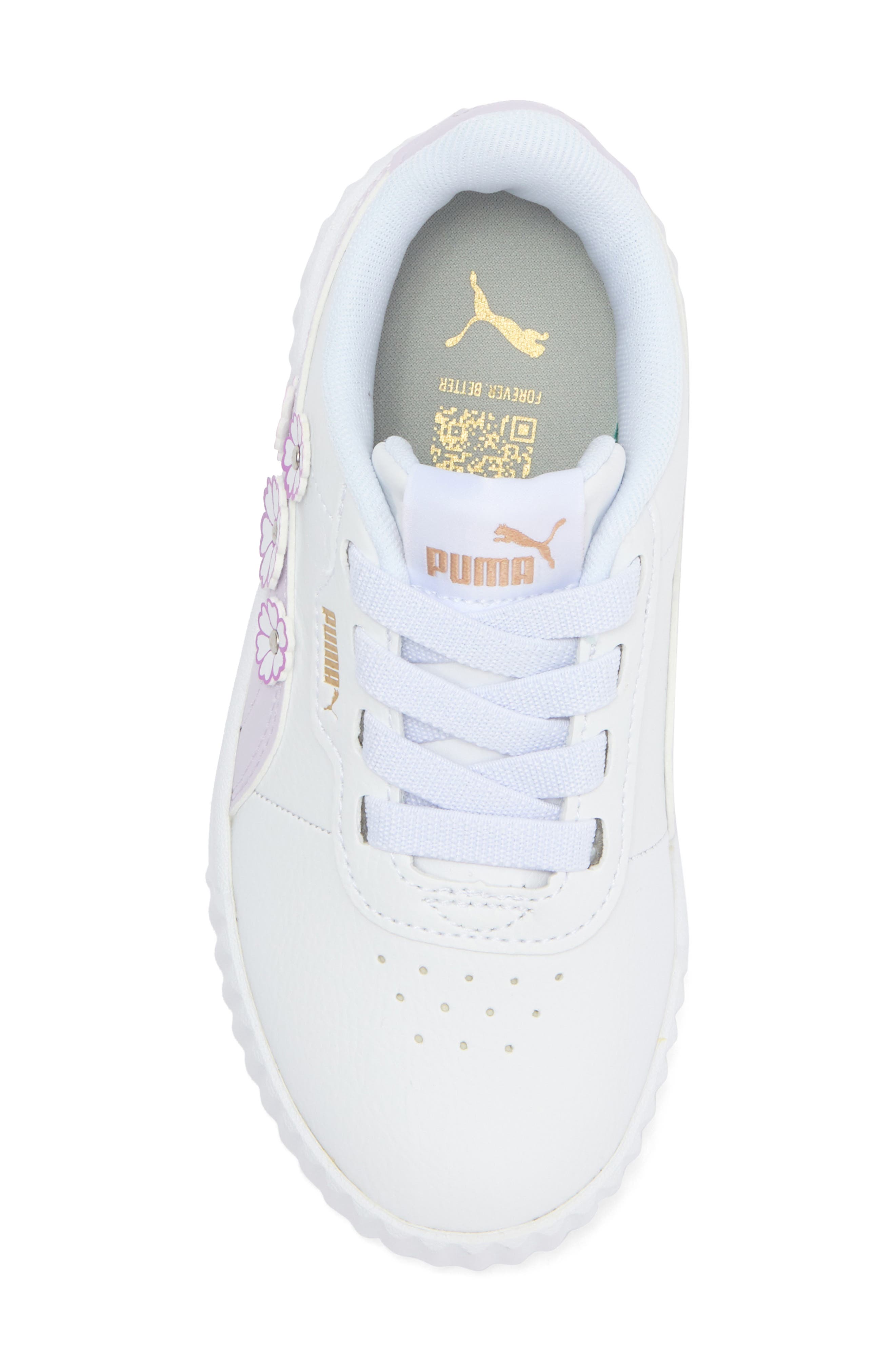 PUMA Kids' Carina 3.0 First Blossom Sneaker, Alternate, color, Puma White-Lilac Frost